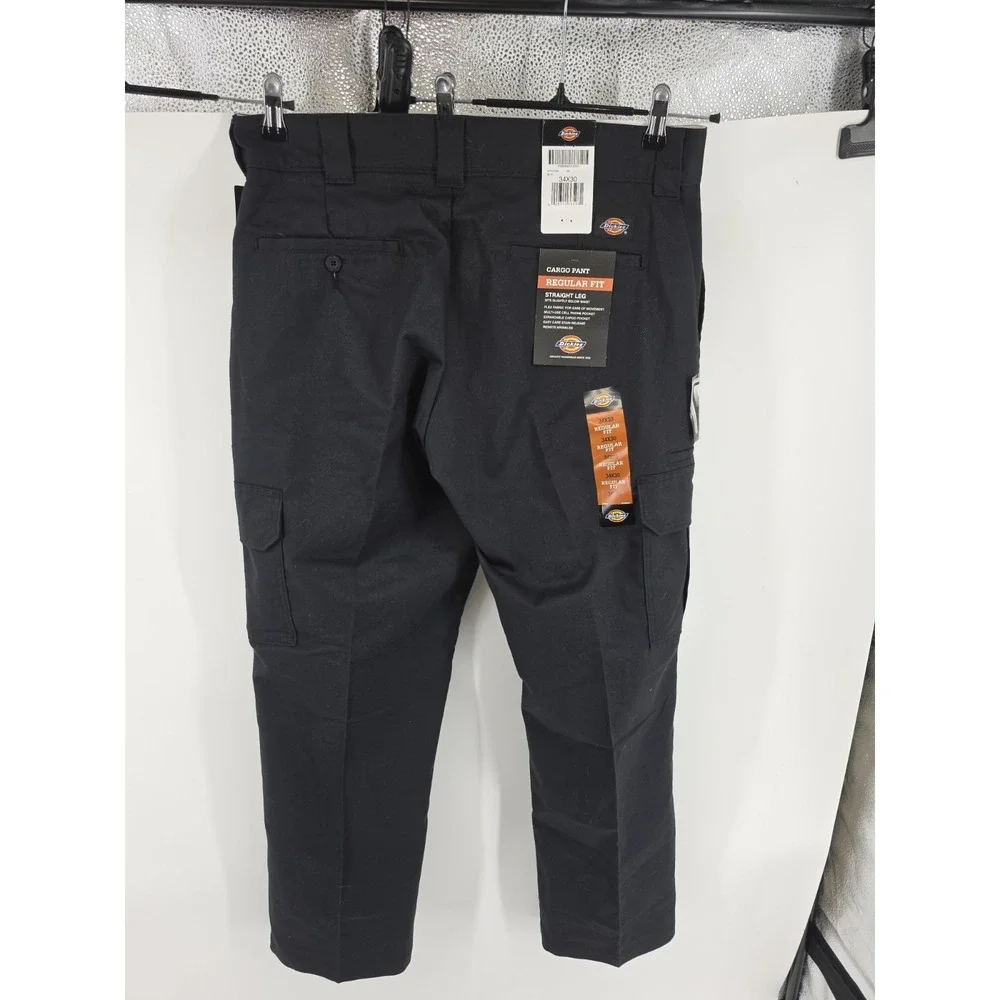 Dickies Regular Fit Cargo Work Pants -Straight Leg 34 x 30, Black